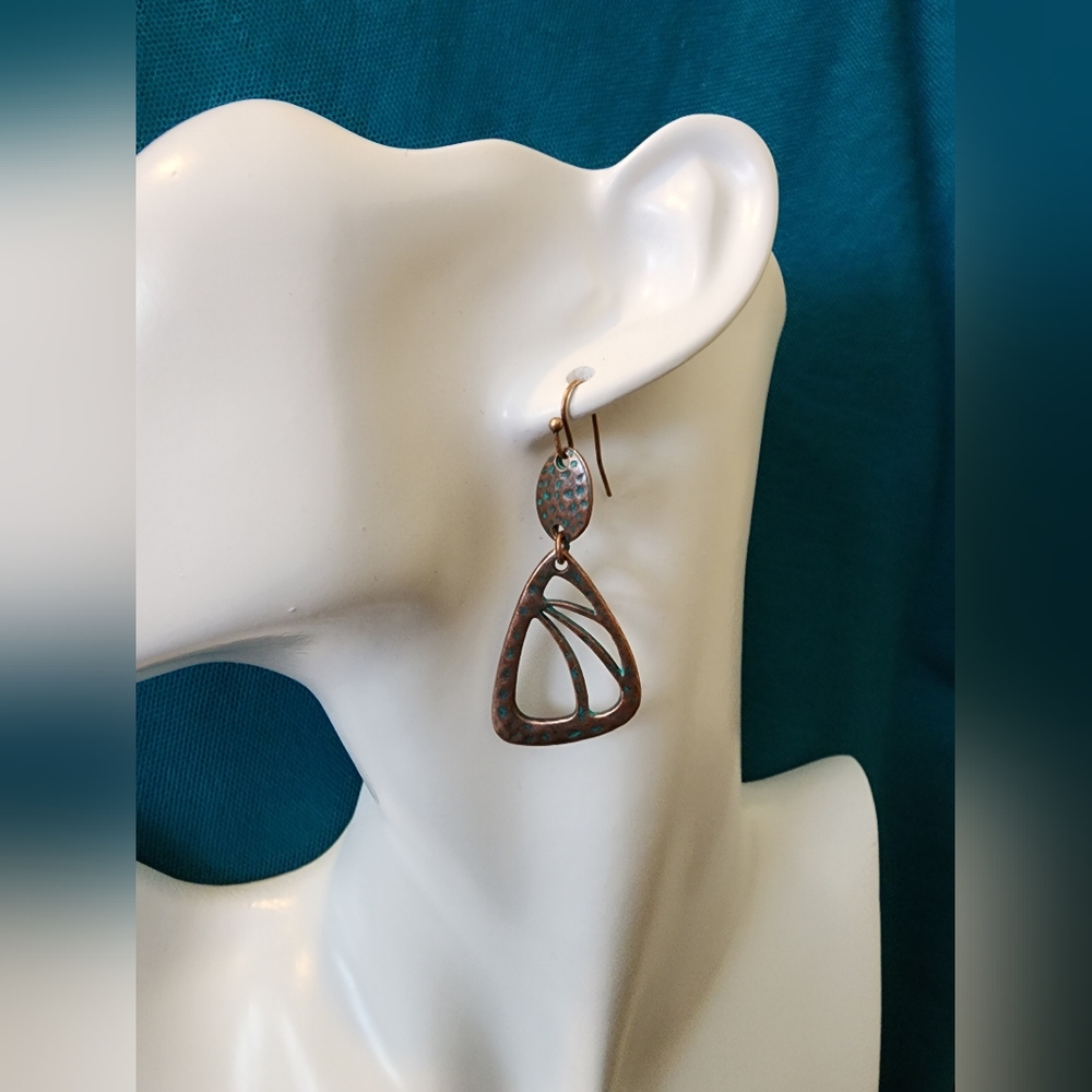 Turquoise and Copper Wing Earrings